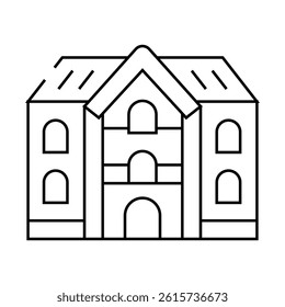school building line icon vector. school building sign. isolated contour symbol black illustration
