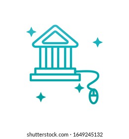 School building and mouse gradient style icon design, Eduaction class lesson knowledge preschooler study learning classroom and primary theme Vector illustration
