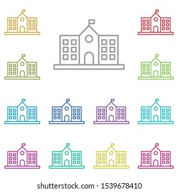 School, building multi color icon. Simple thin line, outline vector of buildings icons for ui and ux, website or mobile application