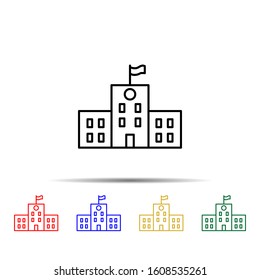 school building multi color style icon. Simple thin line, outline vector of school icons for ui and ux, website or mobile application