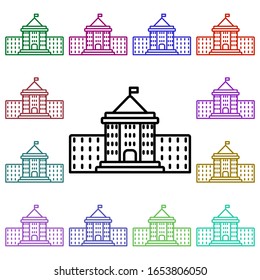 School building multi color style icon. Simple thin line, outline vector of education icons for ui and ux, website or mobile application