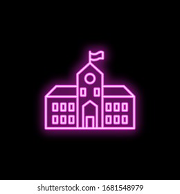 School building neon icon. Simple thin line, outline vector of school icons for ui and ux, website or mobile application