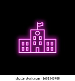 School building neon icon. Simple thin line, outline vector of school icons for ui and ux, website or mobile application