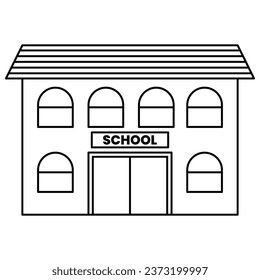 School building on white background