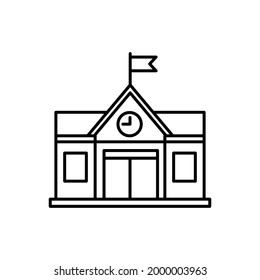 School Building Outline Icon Vector Stock Vector (Royalty Free ...