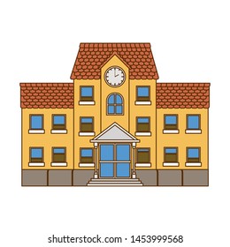 School Building Primary Isolated Icon Stock Vector (Royalty Free ...