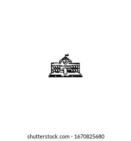school building sketch cartoon design with vintage style