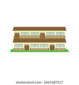 Vetor de design de dois andares do prédio da escola
