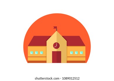 school building. University college. Welcome back to school. school cartoon vector illustration. clipart