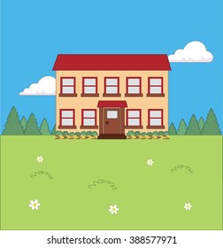 school building vector