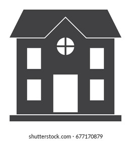 School building vector black silhouette on white background