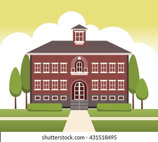 school building vector design