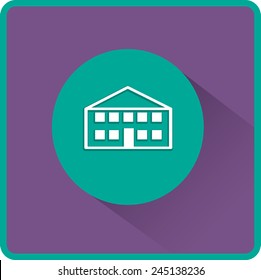 School building. Vector flat icon. 