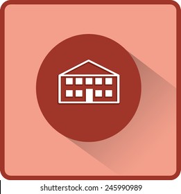 School building. Vector flat icon.