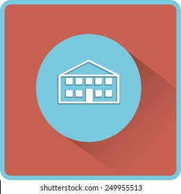 School building. Vector flat icon.
