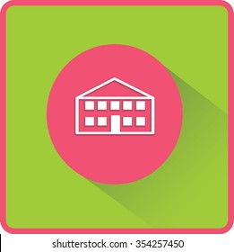 School building. Vector flat icon.