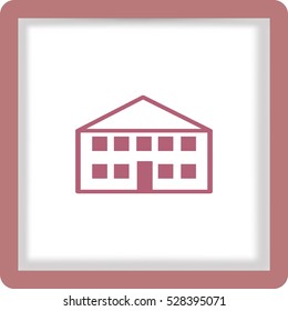 School building. Vector flat icon.