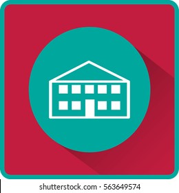 School building. Vector flat icon.
