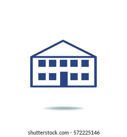 School building. Vector flat icon.