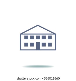 School building. Vector flat icon.