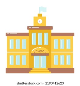 School building, vector flat illustration on white background