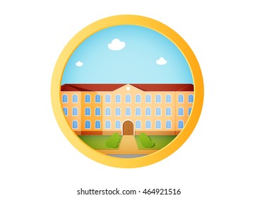 school building, vector icon