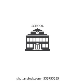 School Building Vector Icon.