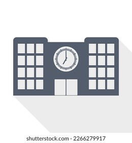 School building vector icon, architecture concept flat design illustration