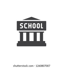 School building vector icon. filled flat sign for mobile concept and web design. Column school building simple solid icon. Symbol, logo illustration. Pixel perfect vector graphics