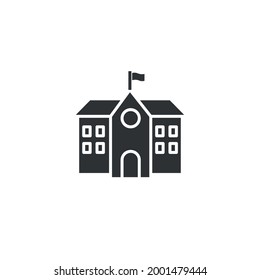 School Building Vector Icon Flag Education Stock Vector (Royalty Free ...