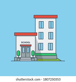 School building vector icon illustration