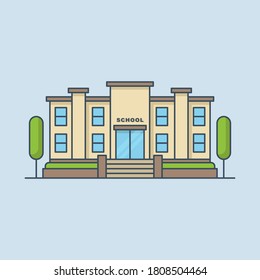 School building vector icon illustration