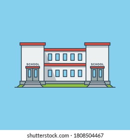 School building vector icon illustration