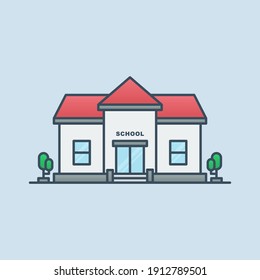 School Building Vector Icon Illustration Stock Vector (Royalty Free ...