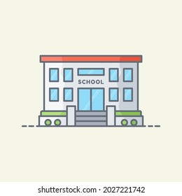 School building vector icon illustration