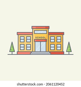 School building vector icon illustration