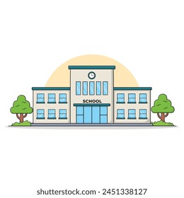 School building vector icon illustration. building and landmark icon concept