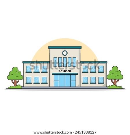 School building vector icon illustration. building and landmark icon concept