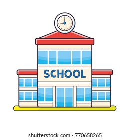 School Building Vector Icon Isolated Stock Vector (Royalty Free ...