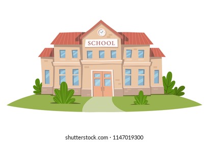 School building. Vector illustration.