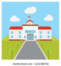 school building vector illustration