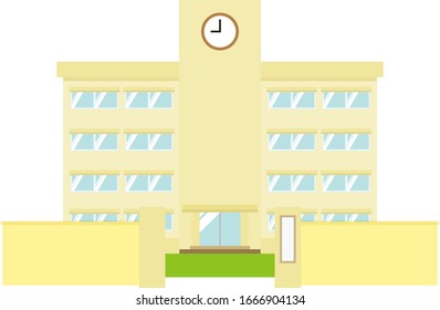 Ilustración vectorial de la construcción escolar. 