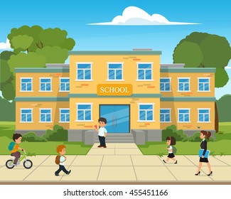 school building. vector illustration.