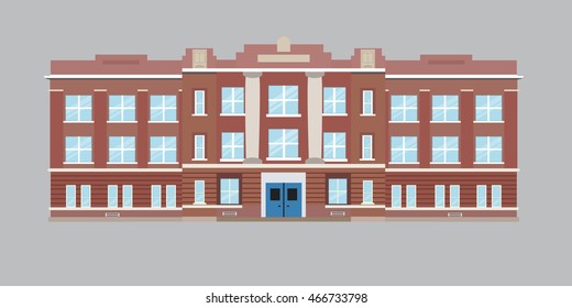 School building vector illustration