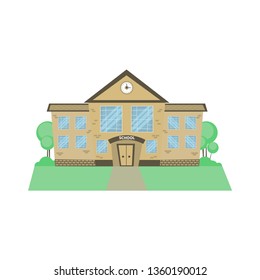 School building. Vector Illustration cartoon and flat style.
