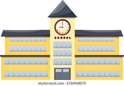 School building  vector illustration. Building cartoon vector