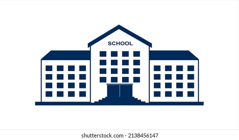 Ilustración vectorial de construcción escolar. Icono de construcción del centro de educación