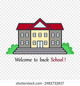 School building vector illustration. Educational institution concept and landmarks.