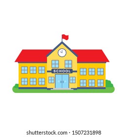 School Building Vector Illustration Isolated On Stock Vector (Royalty ...