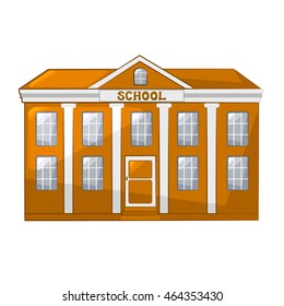 The school building, vector illustration, isolated on white background